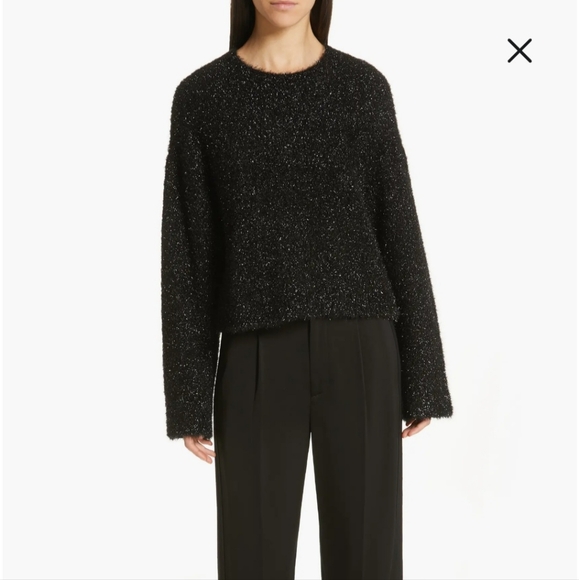 S Vince Boxy Metallic Knit Pullover - Picture 2 of 9
